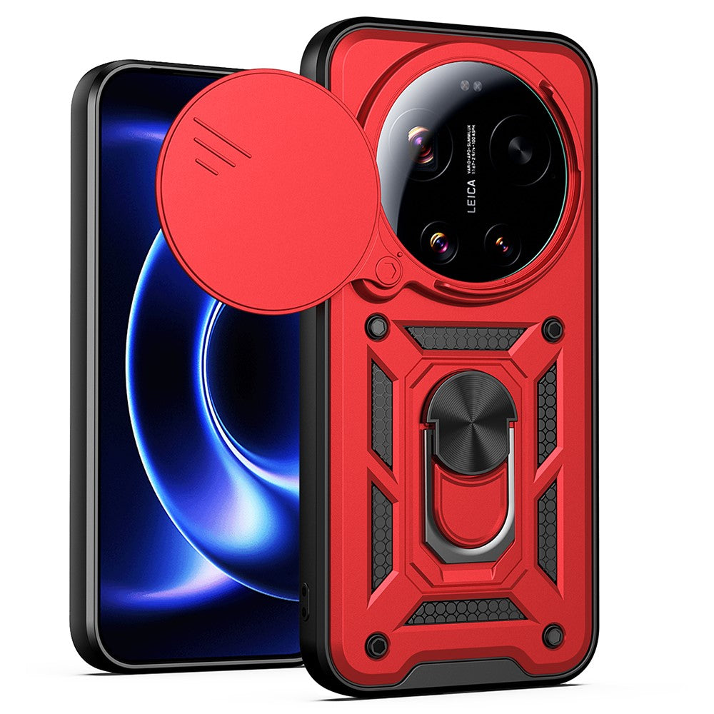 For Xiaomi 17 Ultra 5G Case with Slide Camera Lid PC + TPU Kickstand Phone Cover