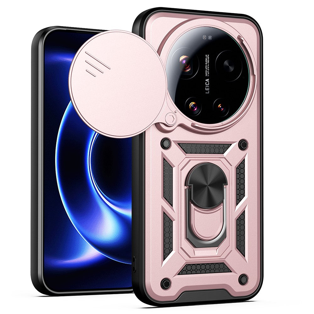 For Xiaomi 17 Ultra 5G Case with Slide Camera Lid PC + TPU Kickstand Phone Cover