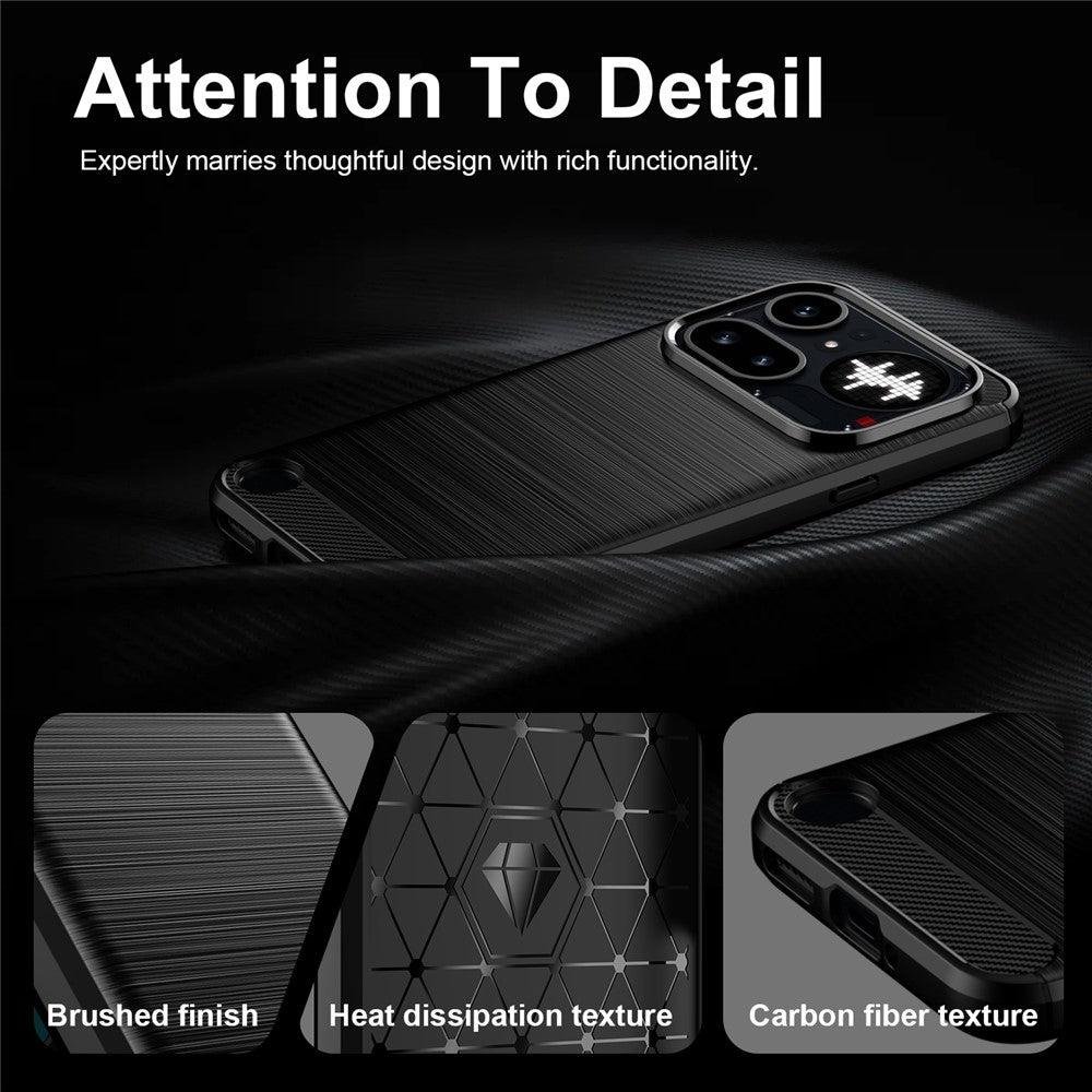 For Nothing Phone (4a) Pro TPU Case Protective Phone Cover Carbon Fiber Texture Brushed