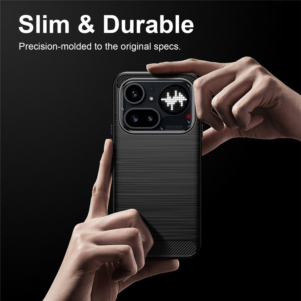 For Nothing Phone (4a) Pro TPU Case Protective Phone Cover Carbon Fiber Texture Brushed