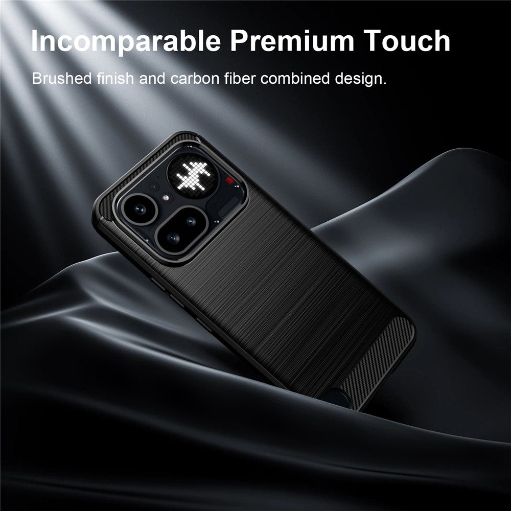 For Nothing Phone (4a) Pro TPU Case Protective Phone Cover Carbon Fiber Texture Brushed