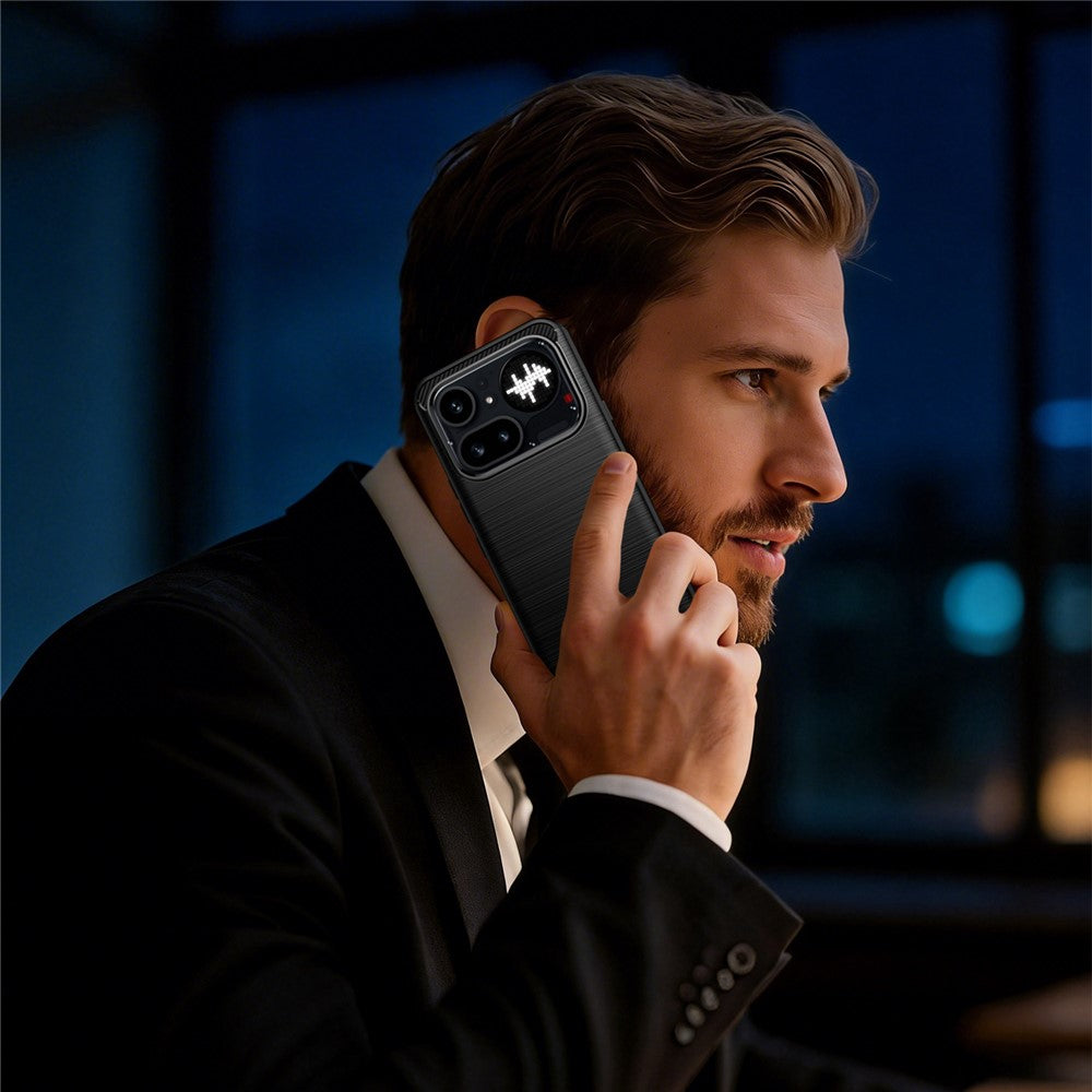For Nothing Phone (4a) Pro TPU Case Protective Phone Cover Carbon Fiber Texture Brushed