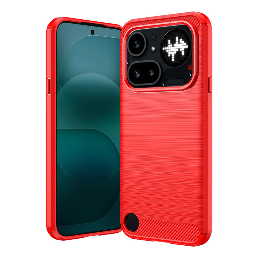 For Nothing Phone (4a) Pro TPU Case Protective Phone Cover Carbon Fiber Texture Brushed