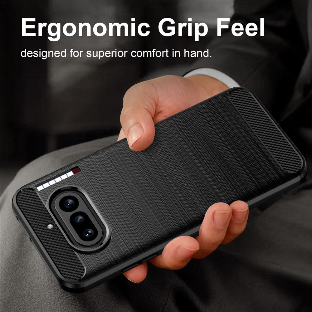 For Nothing Phone (4a) TPU Case Protective Phone Cover Carbon Fiber Texture Brushed