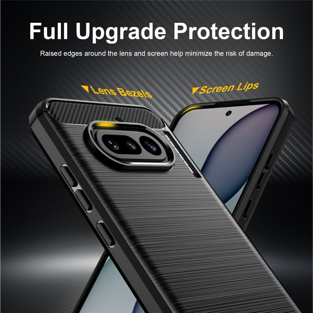 For Nothing Phone (4a) TPU Case Protective Phone Cover Carbon Fiber Texture Brushed