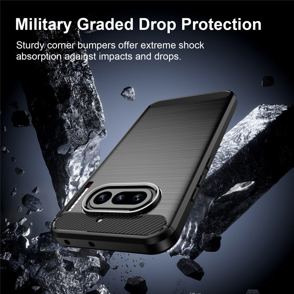 For Nothing Phone (4a) TPU Case Protective Phone Cover Carbon Fiber Texture Brushed