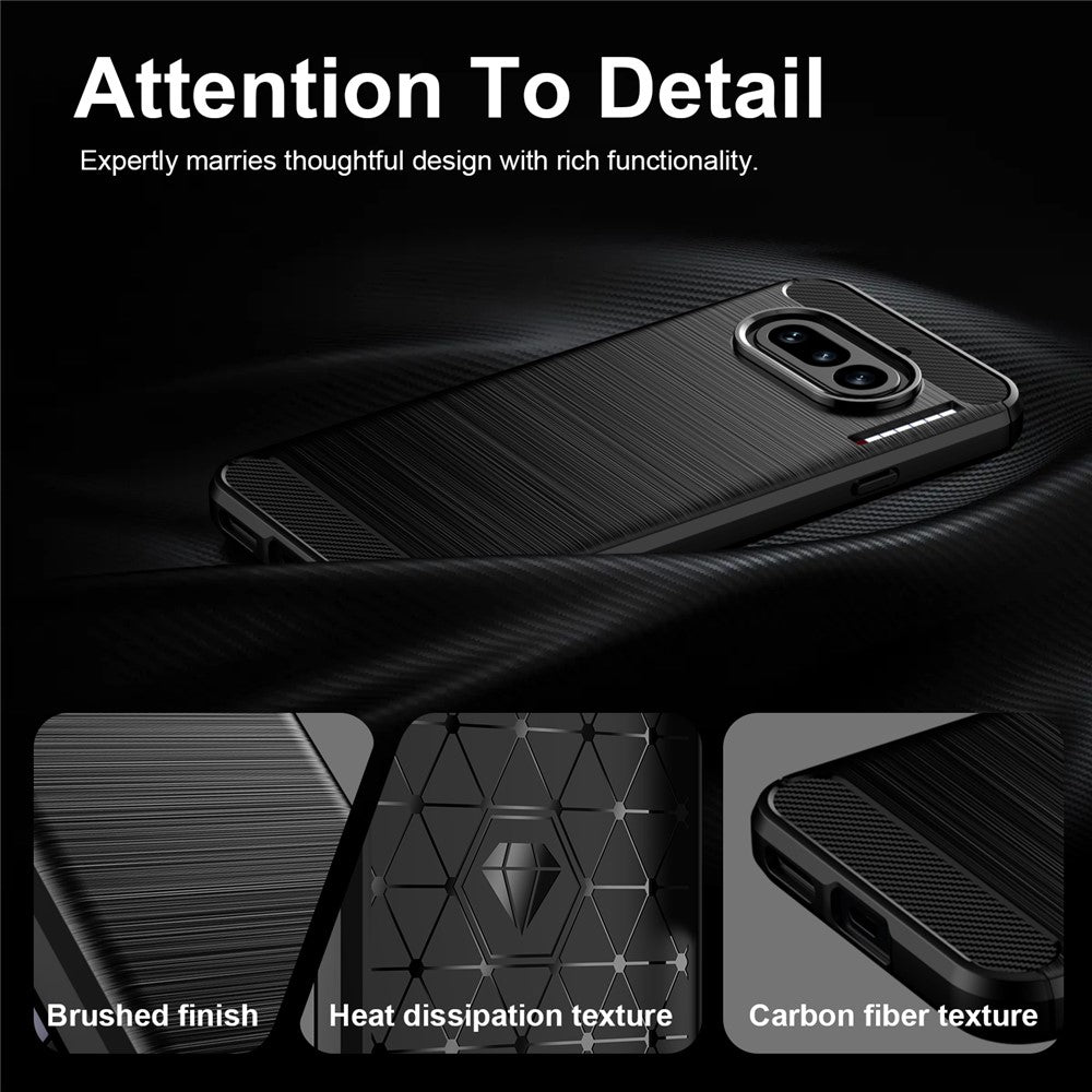 For Nothing Phone (4a) TPU Case Protective Phone Cover Carbon Fiber Texture Brushed
