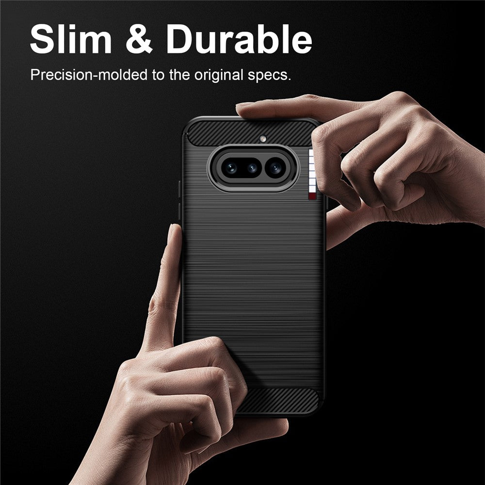 For Nothing Phone (4a) TPU Case Protective Phone Cover Carbon Fiber Texture Brushed