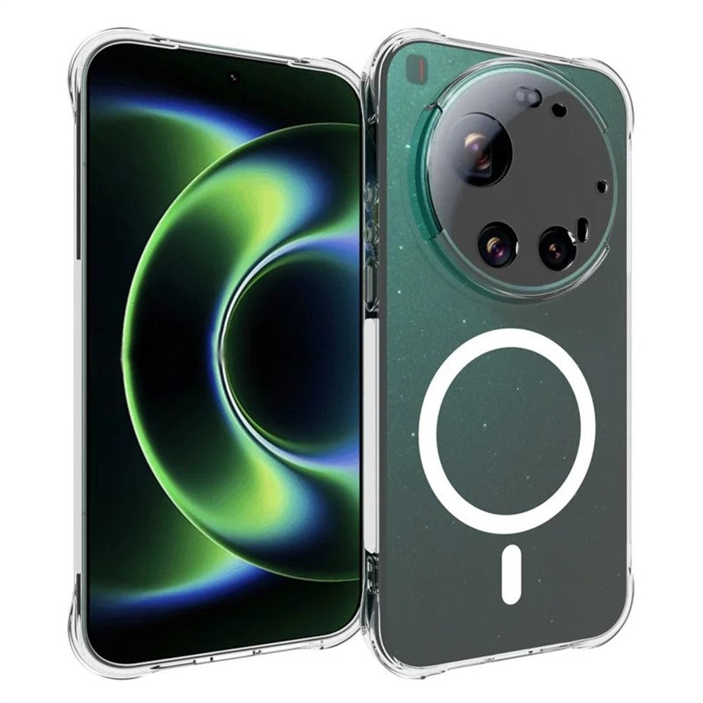 Xiaomi 17 Ultra 5G – Magnetische transparente Handyhülle aus gehärtetem Glas und TPU, mit Displayschutz