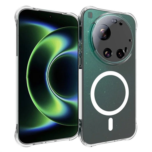 Xiaomi 17 Ultra 5G – Magnetische transparente Handyhülle aus gehärtetem Glas und TPU, mit Displayschutz