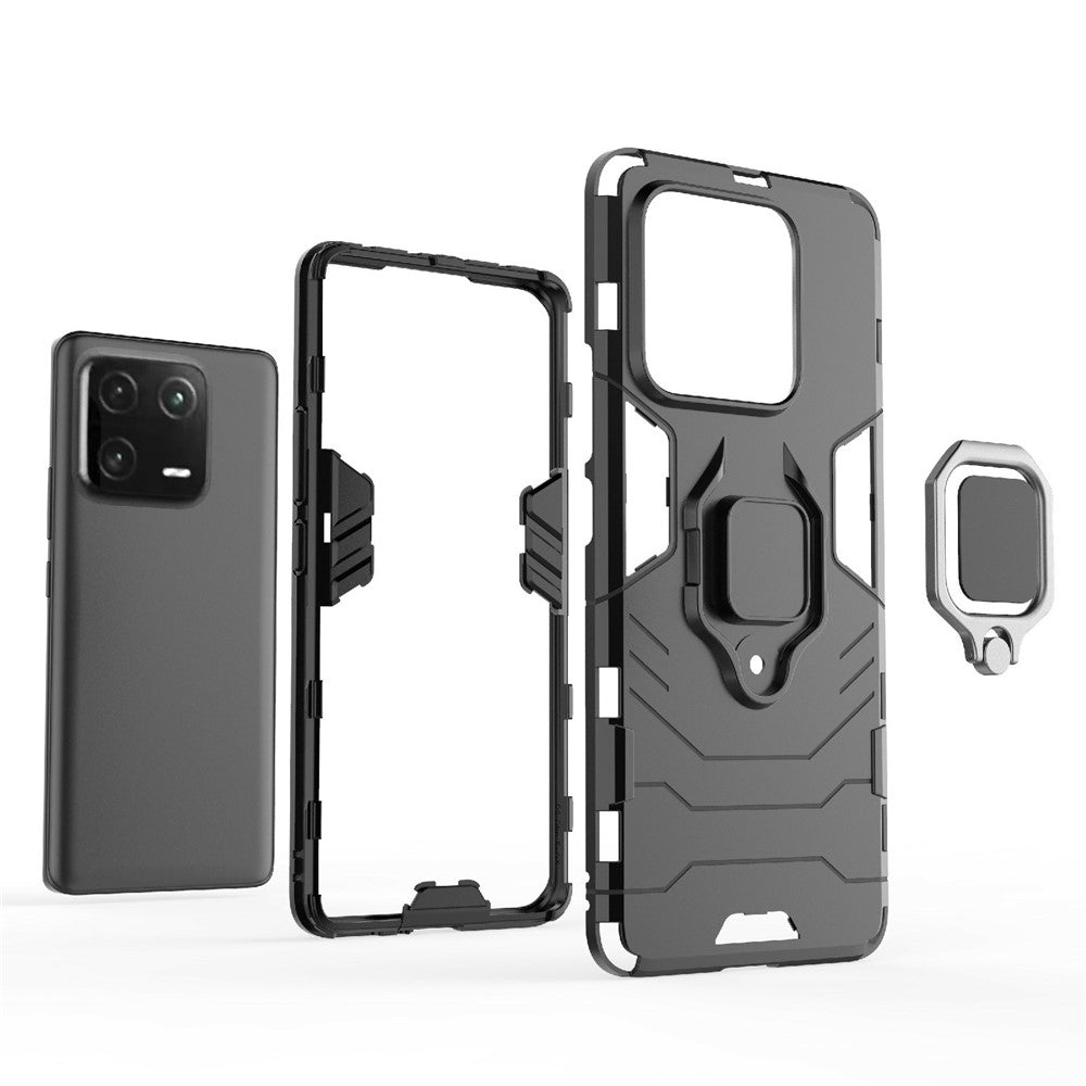 Anti-Scratch Phone Case For Xiaomi 13 Pro 5G, Ring Kickstand PC+TPU Protective Back Cover