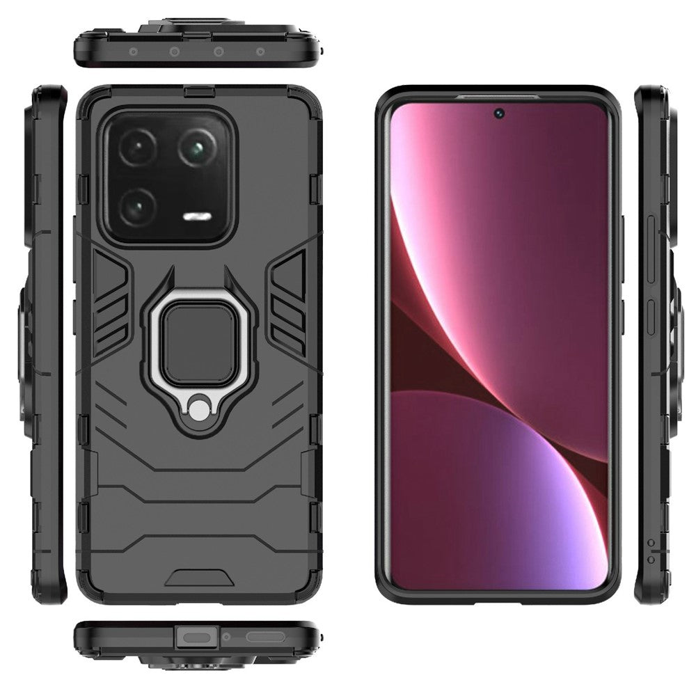 Anti-Scratch Phone Case For Xiaomi 13 Pro 5G, Ring Kickstand PC+TPU Protective Back Cover