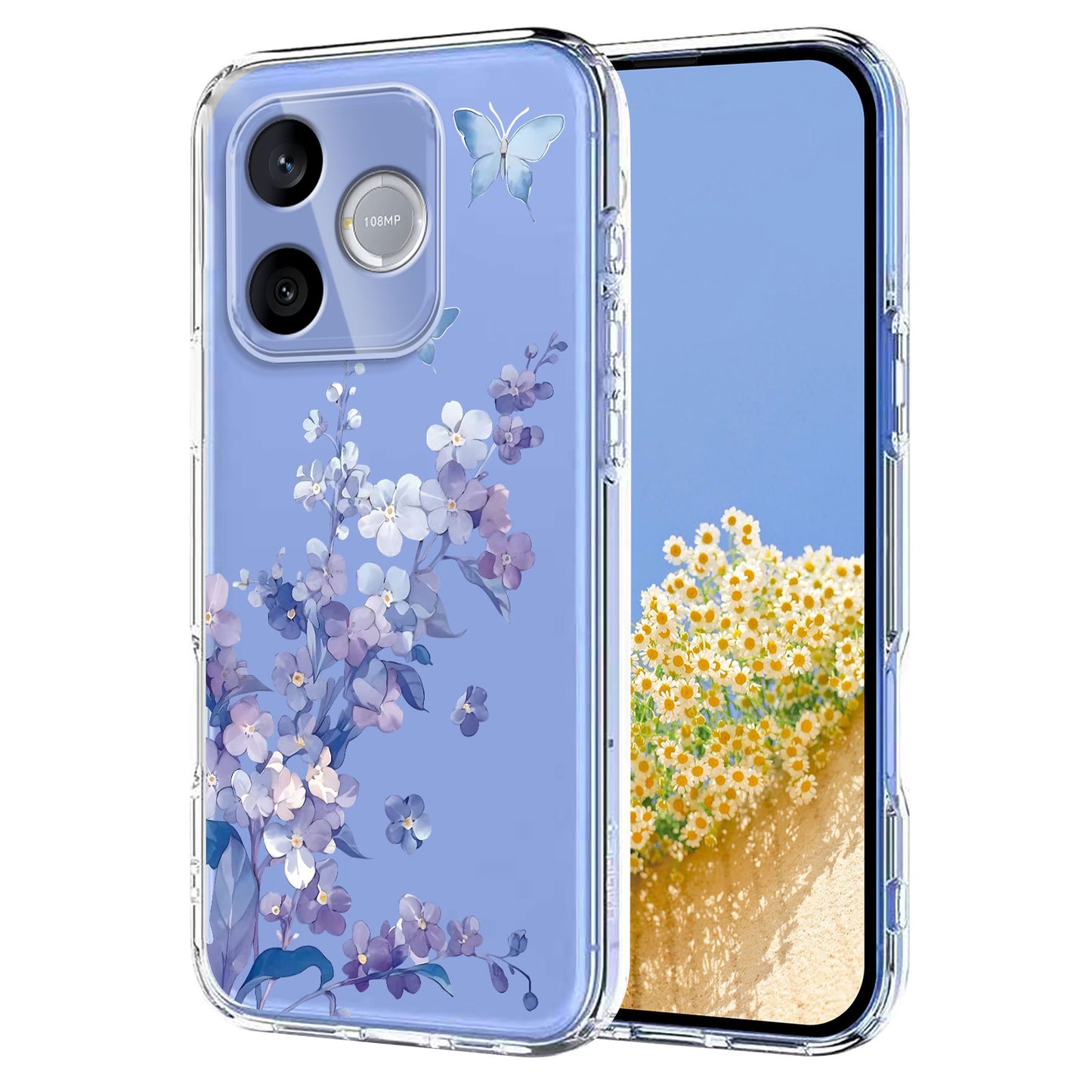 For Honor 500 Smart 5G / Honor X80i 5G / Honor 600 Lite 5G Case Butterfly Floral Pattern Printing TPU Phone Back Cover
