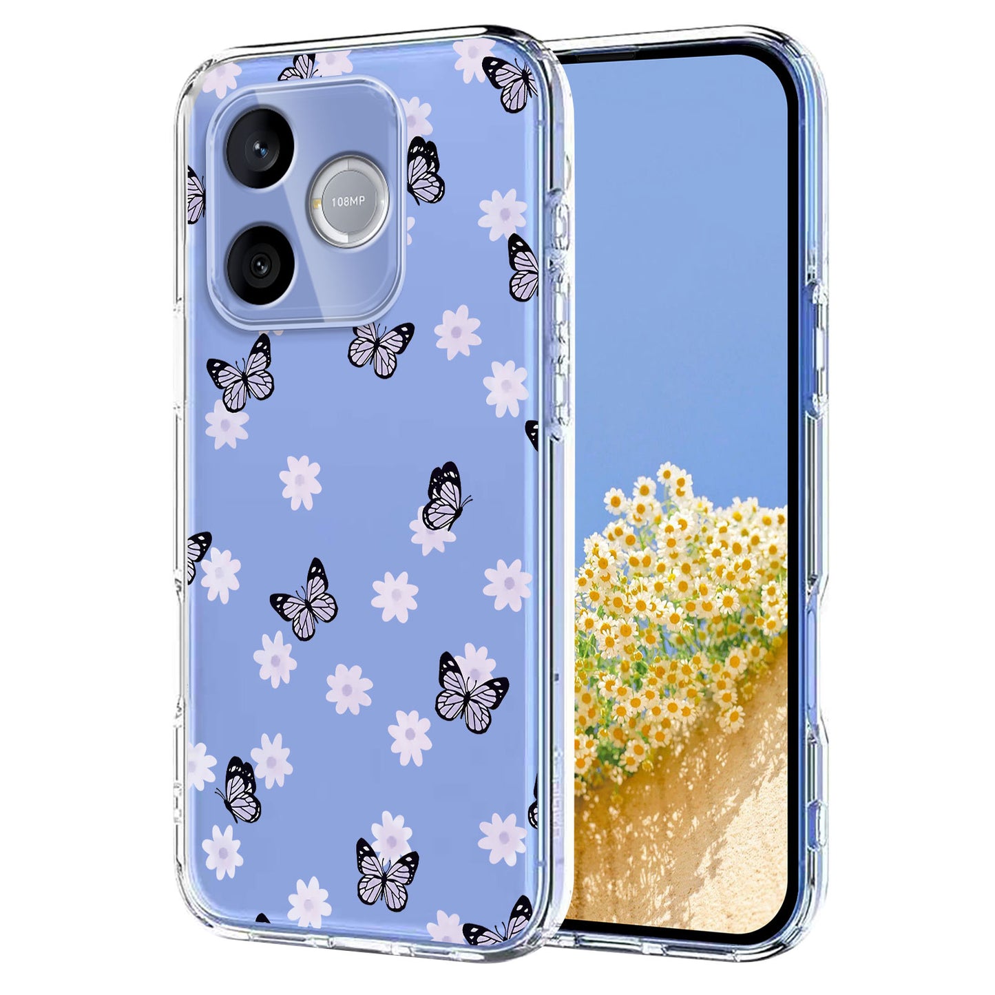 For Honor 500 Smart 5G / Honor X80i 5G / Honor 600 Lite 5G Case Butterfly Floral Pattern Printing TPU Phone Back Cover