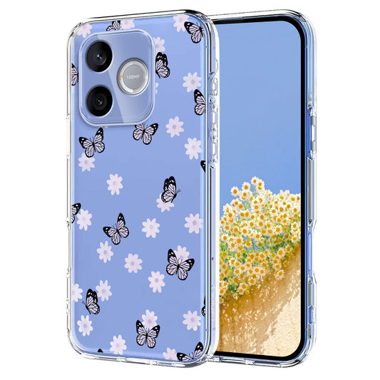 Honor 600 Lite 5G / Honor 500 Smart 5G / Honor X80i 5G Handyhülle – Schmetterlings-Blumenmuster-Druck TPU
