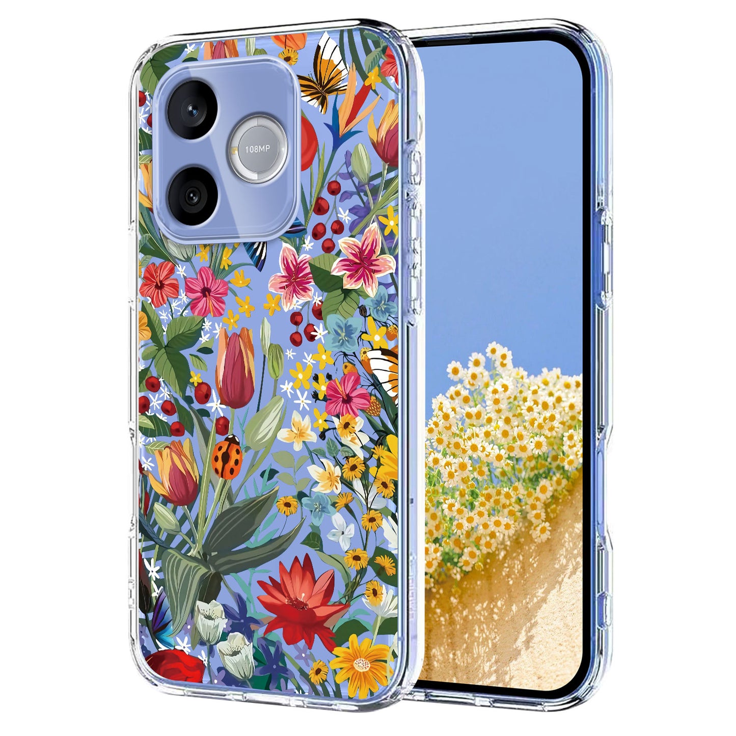 For Honor 500 Smart 5G / Honor X80i 5G / Honor 600 Lite 5G Case Butterfly Floral Pattern Printing TPU Phone Back Cover
