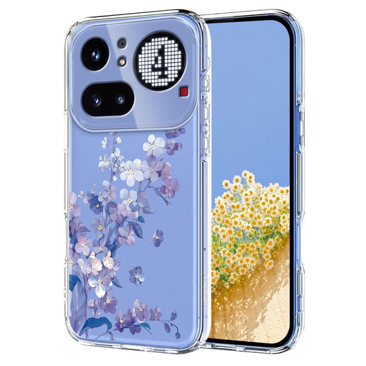 For Nothing Phone (4a) Pro Case Butterfly Floral Pattern Printing TPU Phone Back Cover