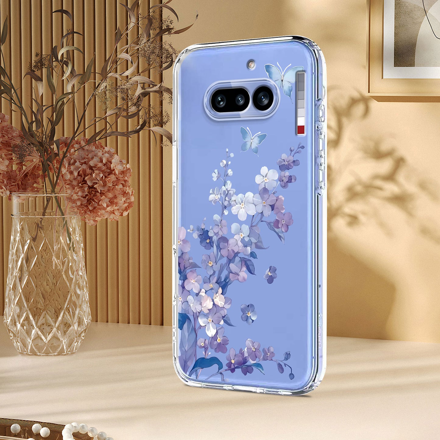 For Nothing Phone (4a) Case Butterfly Floral Pattern Printing TPU Phone Back Cover