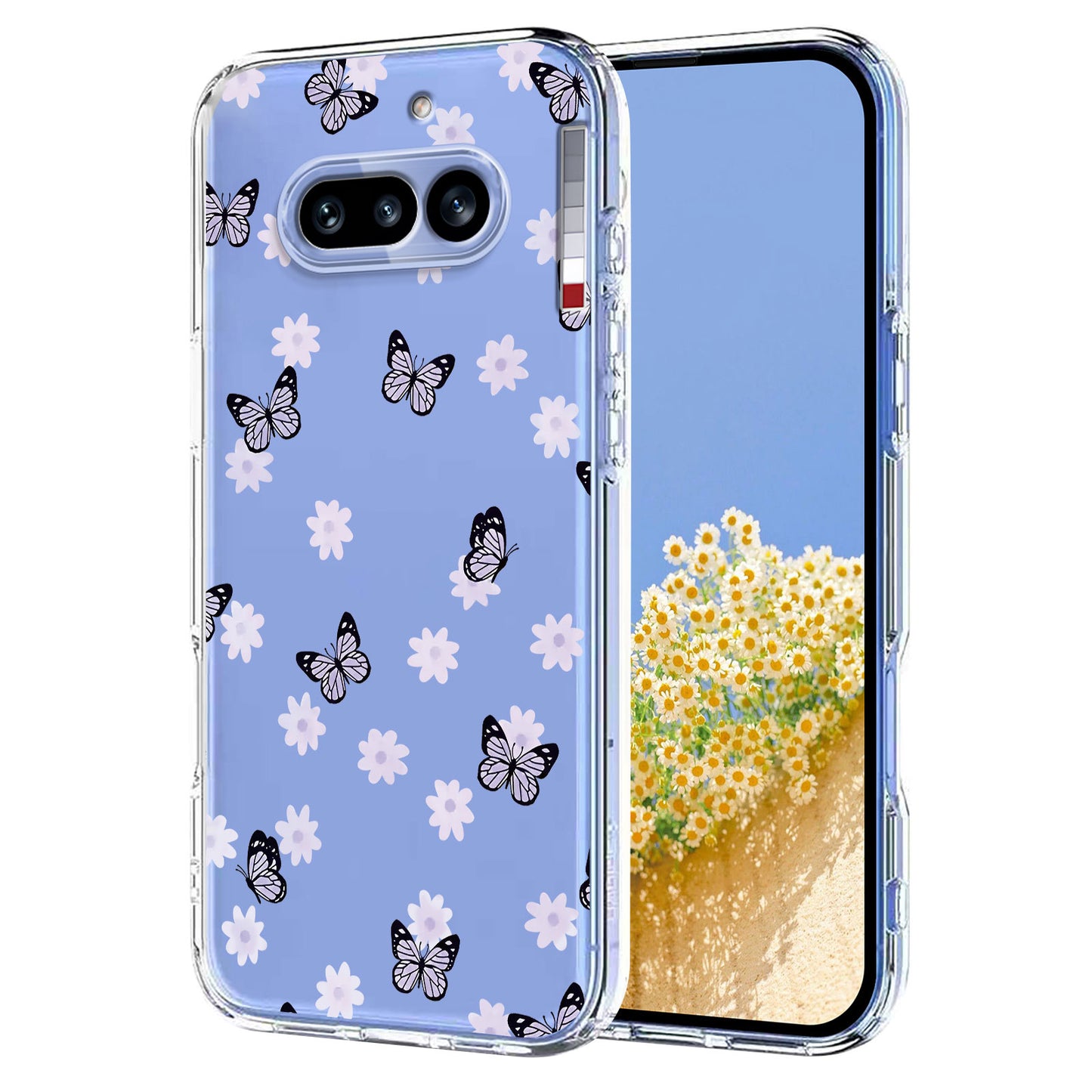 For Nothing Phone (4a) Case Butterfly Floral Pattern Printing TPU Phone Back Cover