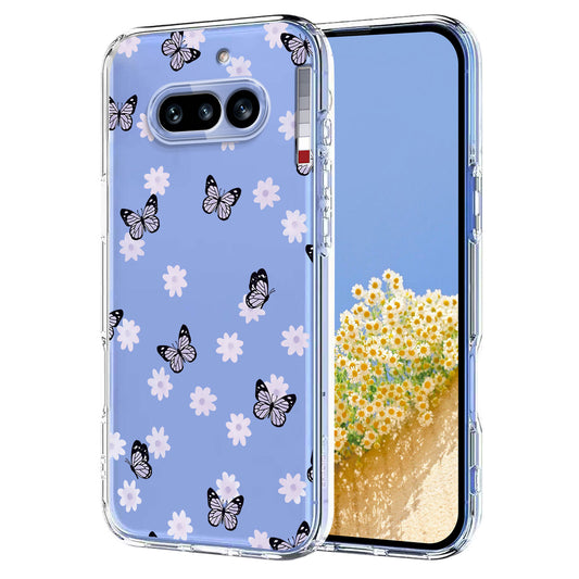 For Nothing Phone (4a) Case Butterfly Floral Pattern Printing TPU Phone Back Cover