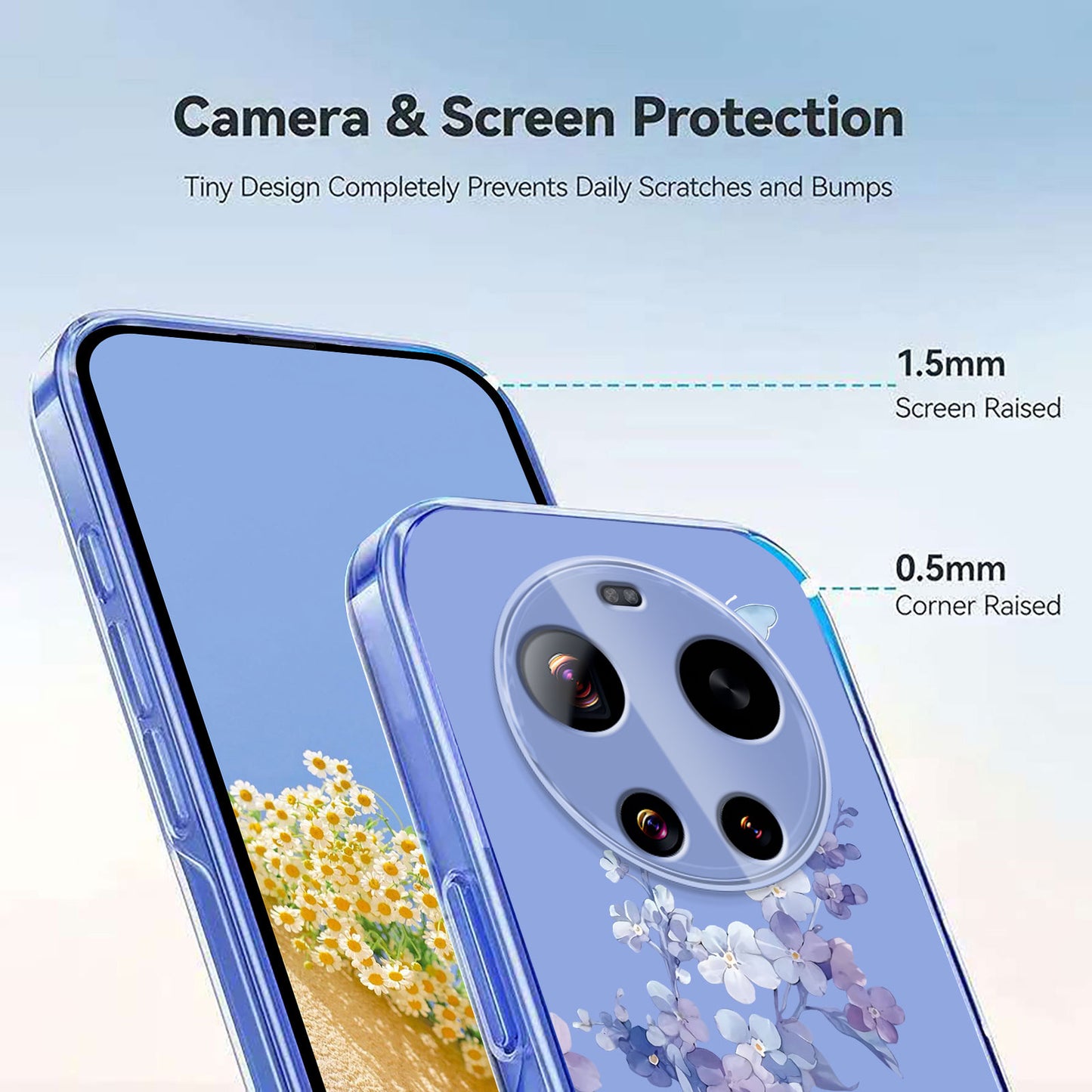 Xiaomi 17 Ultra 5G – Handyhülle aus TPU, mit Blumenmotiv