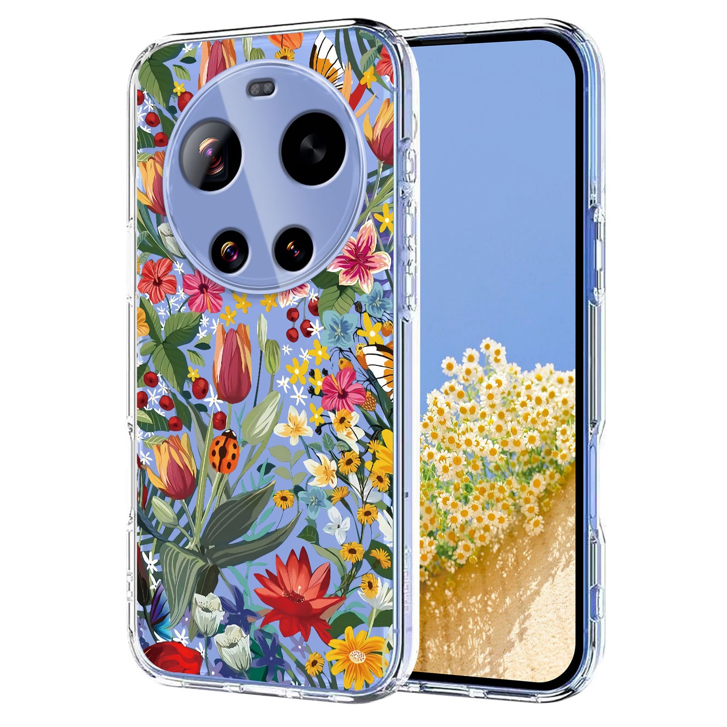 Xiaomi 17 Ultra 5G – Handyhülle aus TPU, mit Blumenmotiv