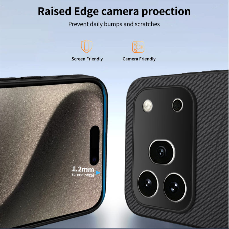 WANLONFENG For Honor 600 Pro 5G TQ Series Magnetic Case Carbon Fiber Texture PC TPU Phone Cover