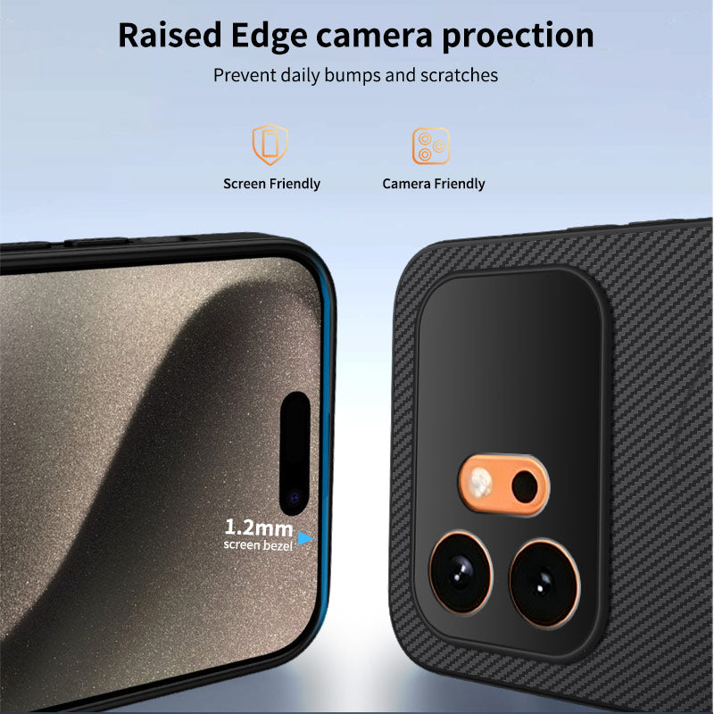 WANLONFENG For Honor 600 5G TQ Series Magnetic Case Carbon Fiber Texture PC TPU Phone Cover