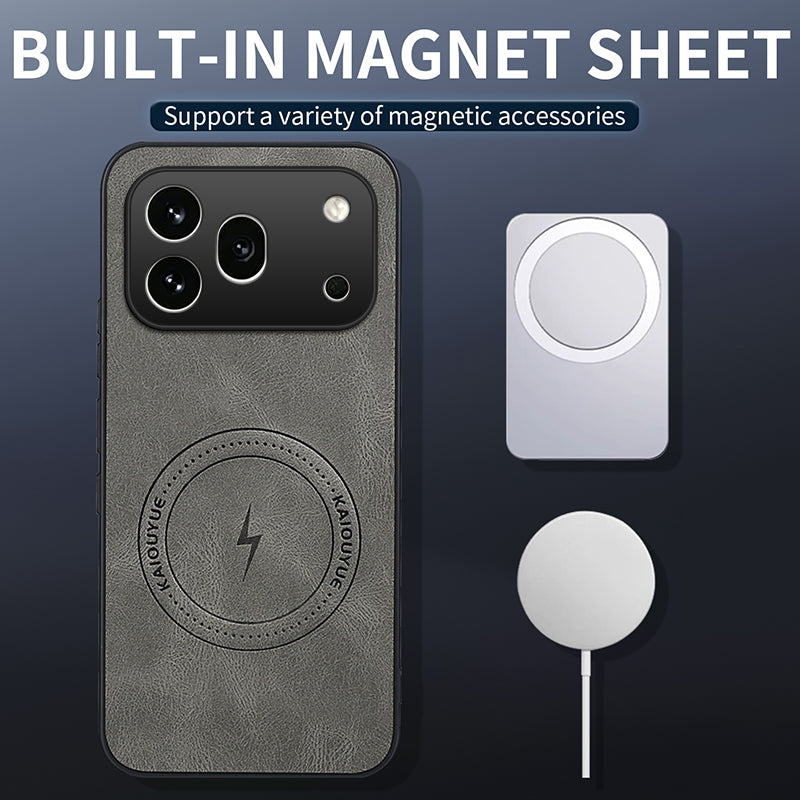 WANLONFENG For Honor 600 Pro 5G SD1 Series Magnetic Case Nappa Texture PC TPU Phone Cover