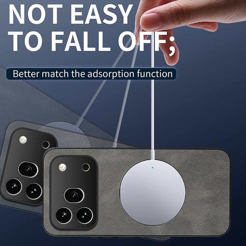 WANLONFENG For Honor 600 Pro 5G SD1 Series Magnetic Case Nappa Texture PC TPU Phone Cover