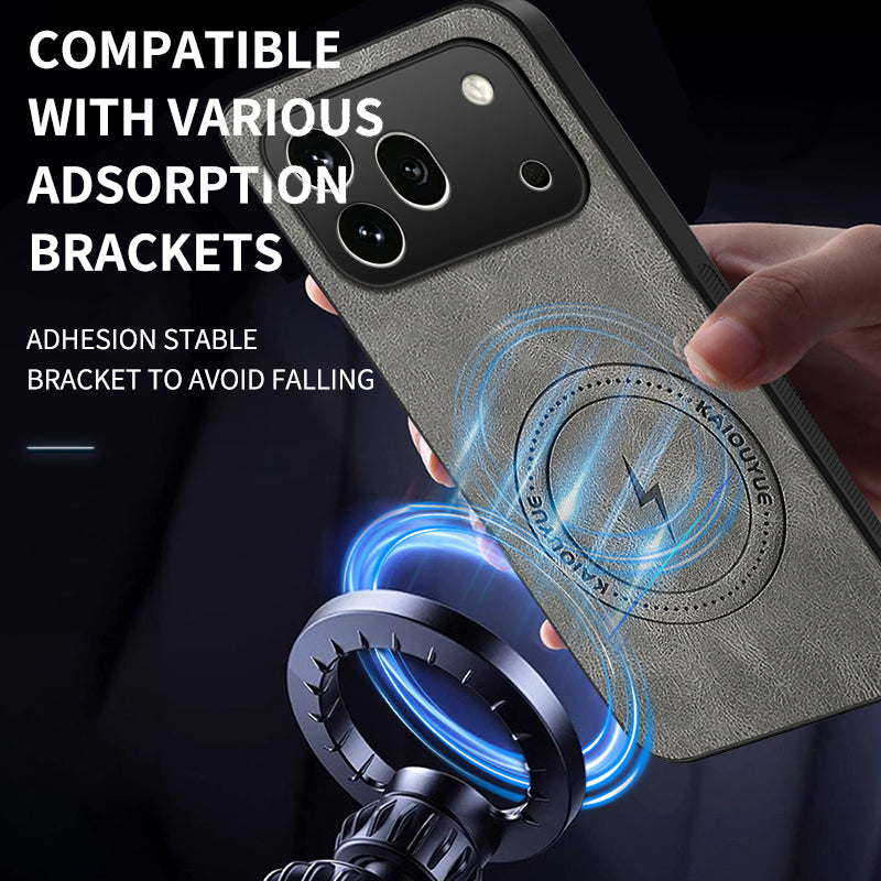 WANLONFENG For Honor 600 Pro 5G SD1 Series Magnetic Case Nappa Texture PC TPU Phone Cover