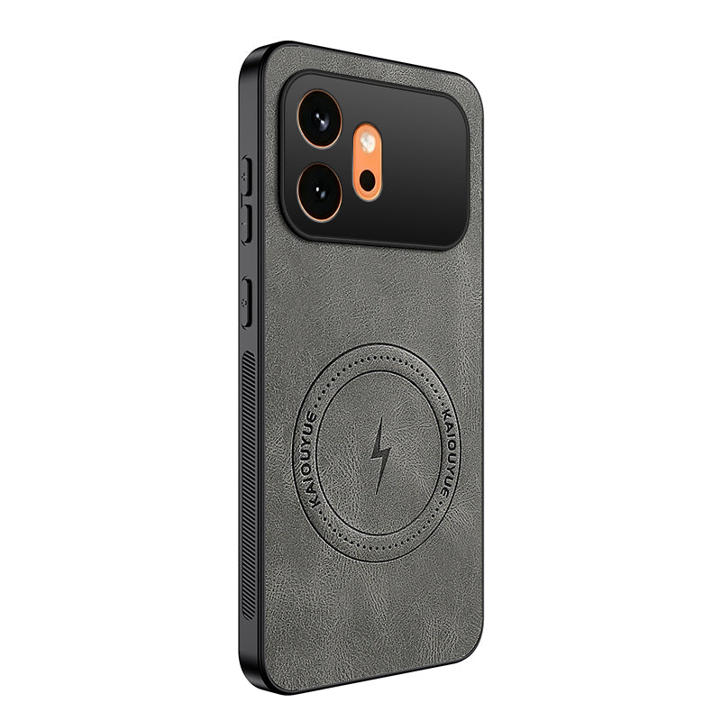 WANLONFENG For Honor 600 5G SD1 Series Magnetic Case Nappa Texture PC TPU Phone Cover