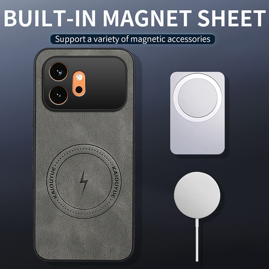Honor 600 5G Handyhülle – WANLONFENG Magnetische der SD1-Serie mit Nappa-Textur, PC-TPU