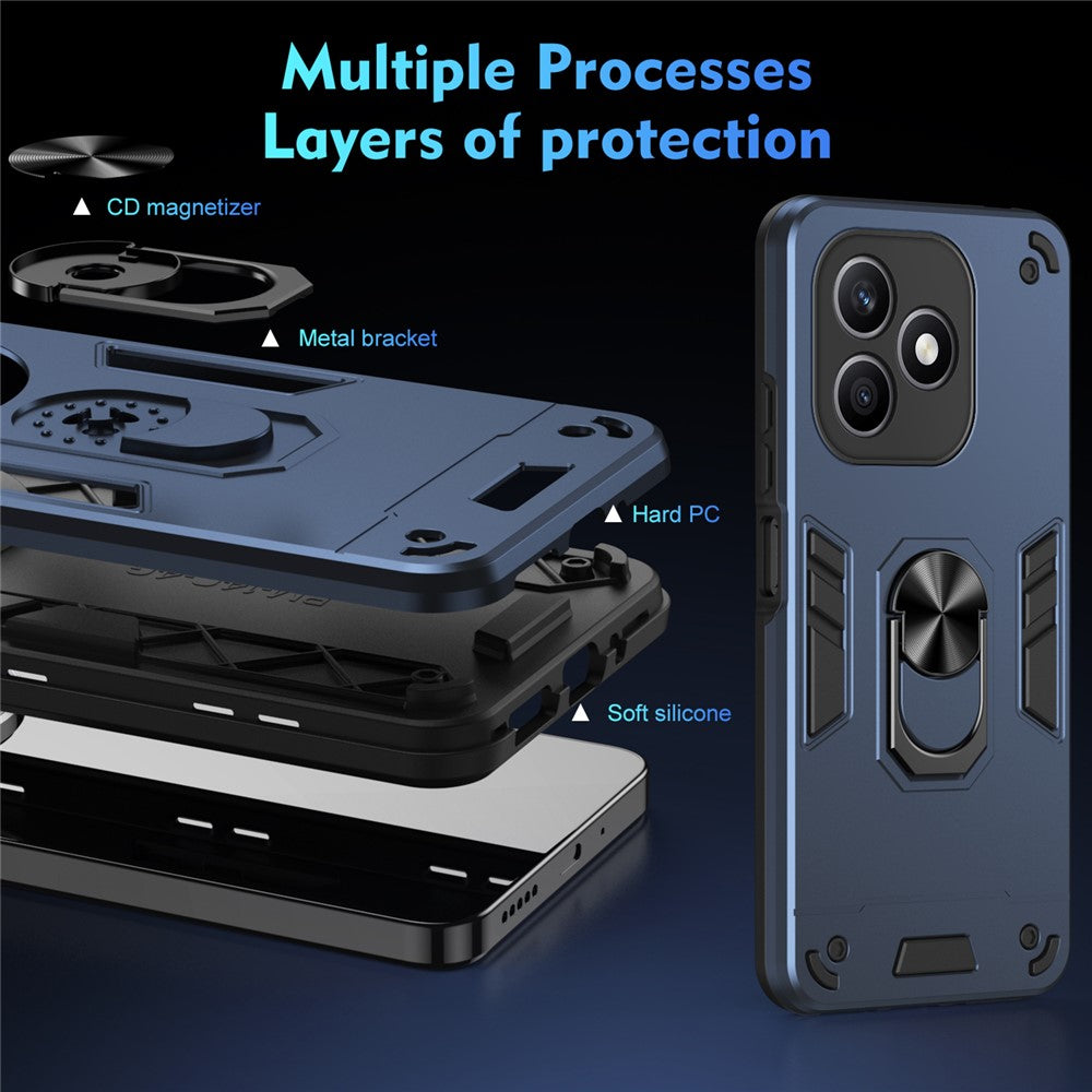 Honor X8d 4G Handyhülle – Aus PC + TPU, mit Fallschutz & Ringständer