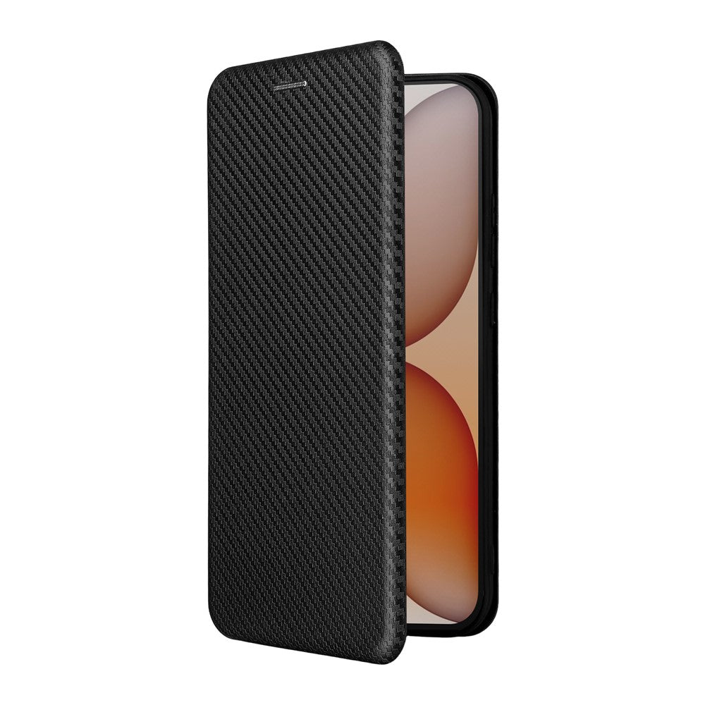 Nothing Phone (4a) Wallet-Handyhülle – Mit Carbonfaser-Textur, Kartenhalter, Lederständer