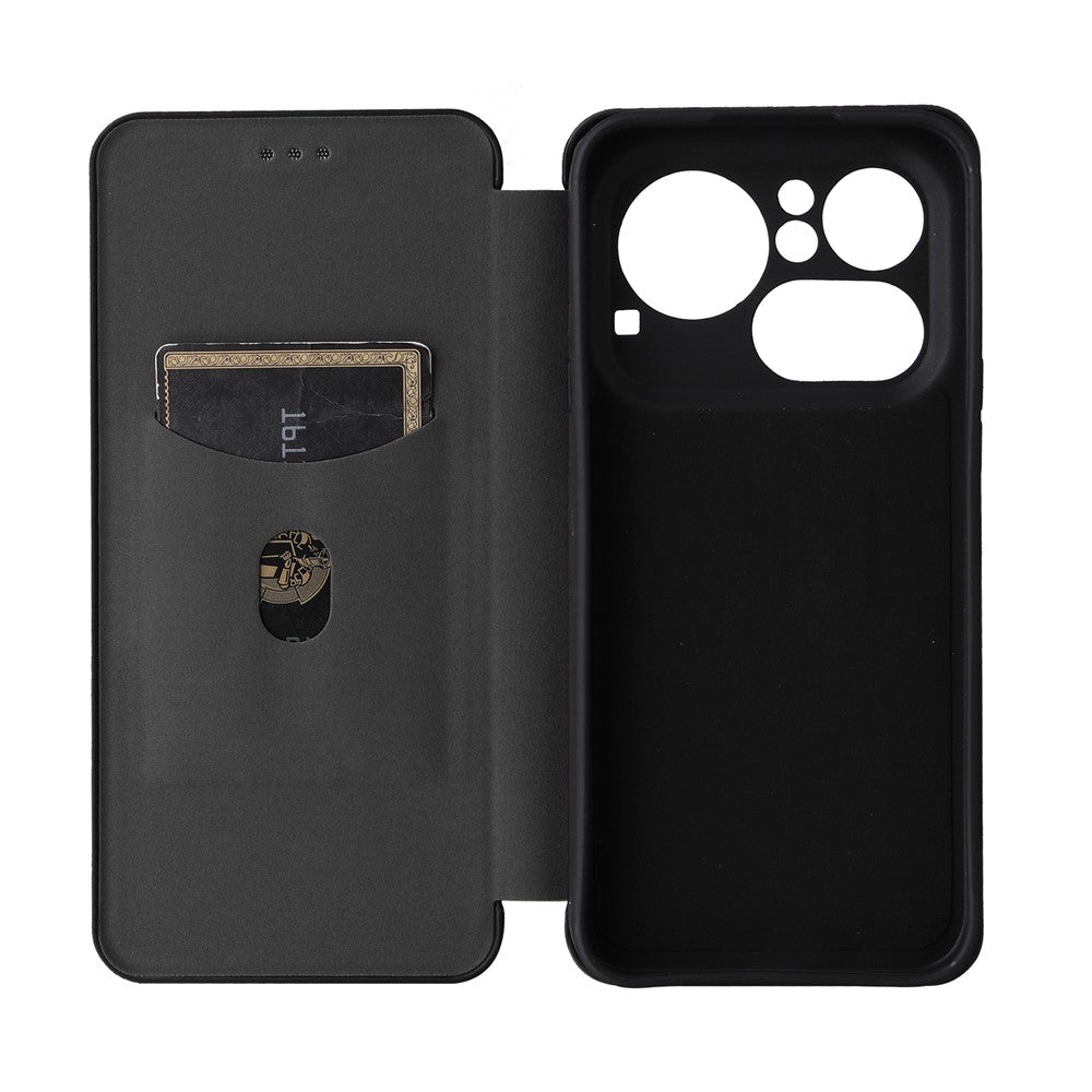 Nothing Phone (4a) Pro Wallet-Handyhülle – Mit Carbonfaser-Textur, Kartenhalter, Lederständer