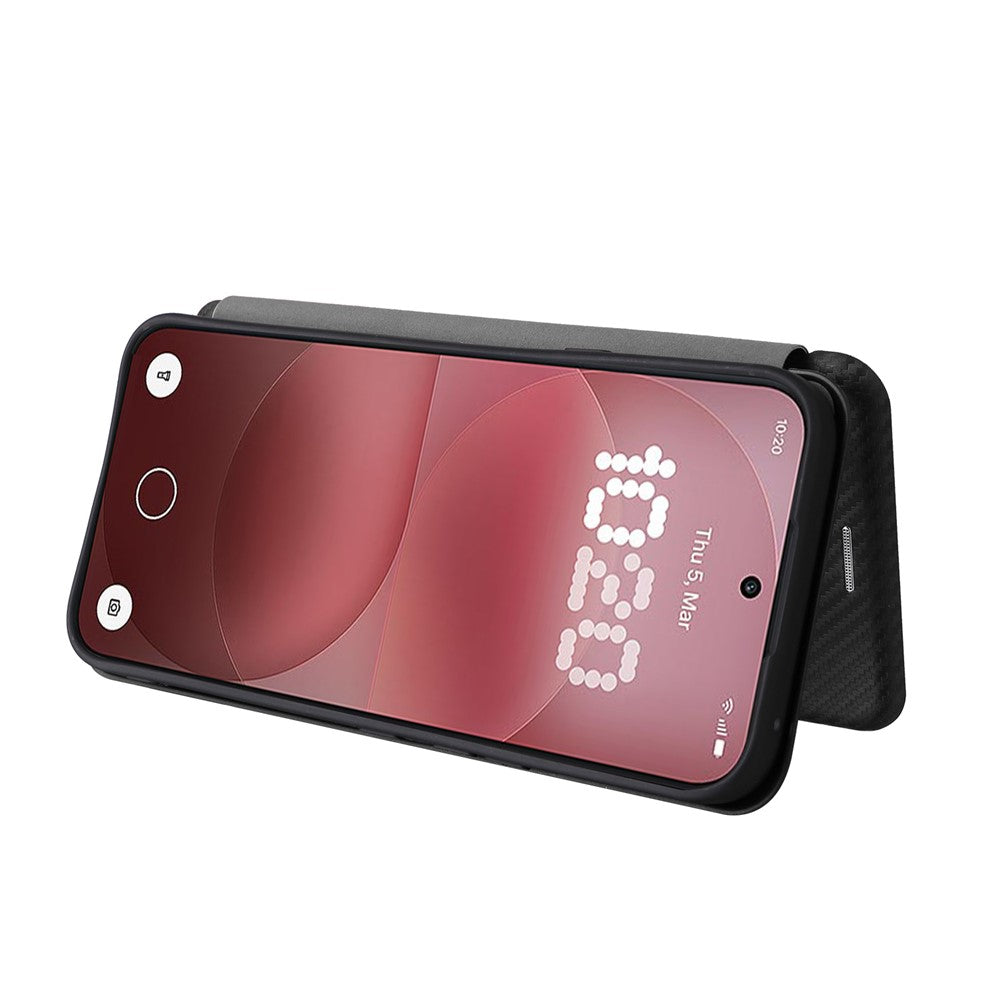 Nothing Phone (4a) Pro Wallet-Handyhülle – Mit Carbonfaser-Textur, Kartenhalter, Lederständer