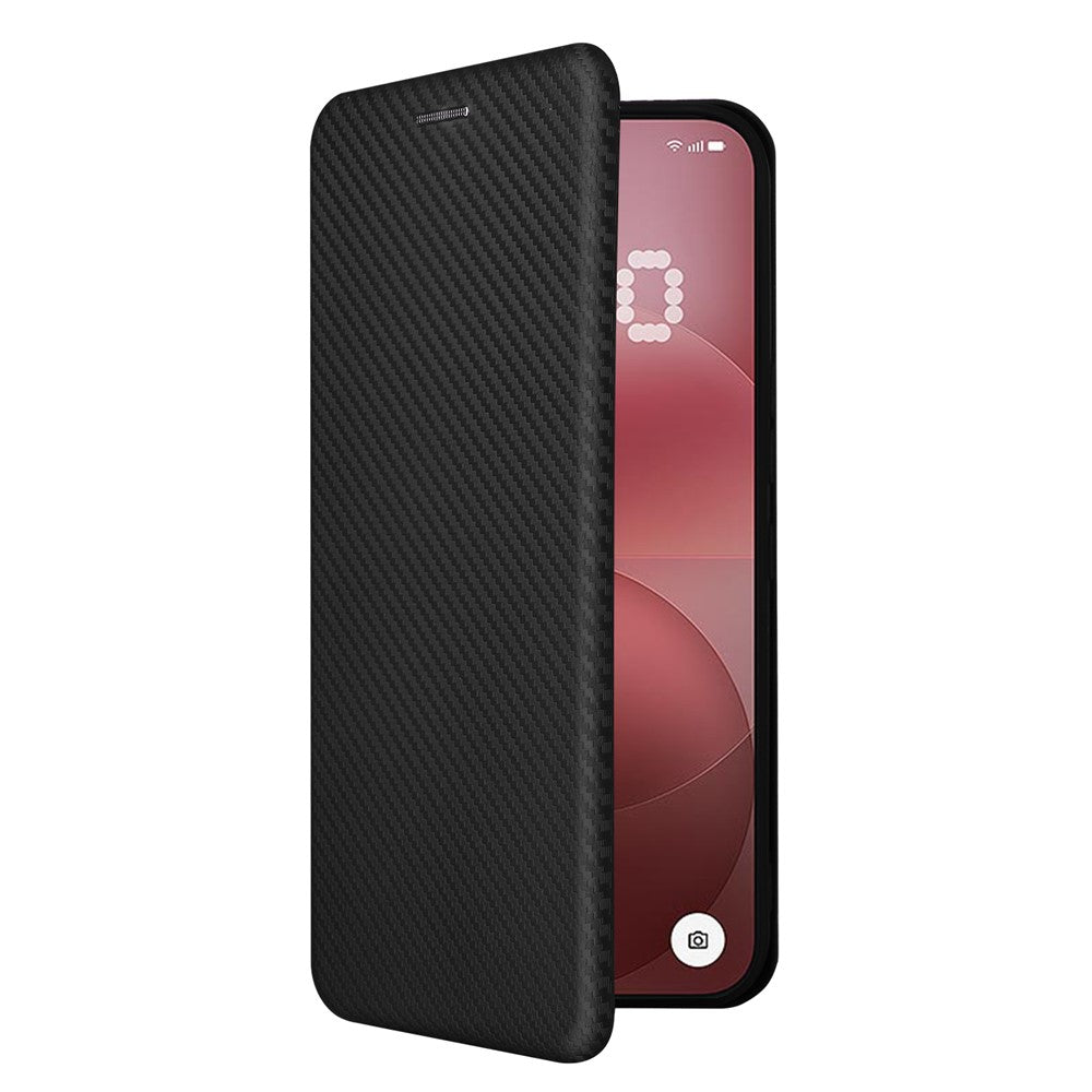 Nothing Phone (4a) Pro Wallet-Handyhülle – Mit Carbonfaser-Textur, Kartenhalter, Lederständer