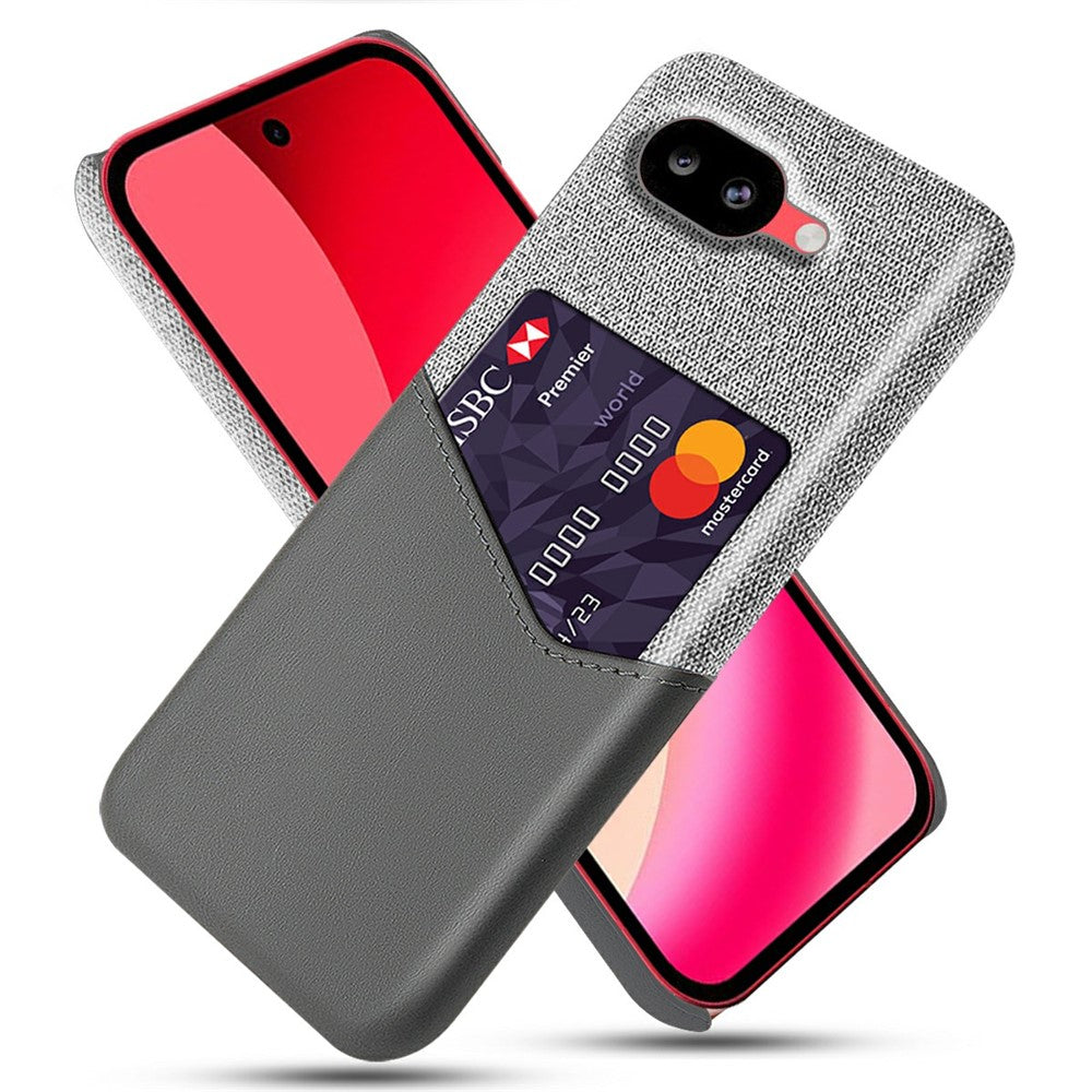 For Google Pixel 10a Case PU Leather Cloth Texture Hard PC Phone Cover with Card Holder