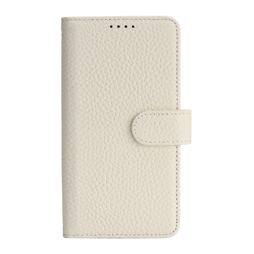For Google Pixel 10a Stand Case Litchi Texture Genuine Cow Leather Wallet Phone Cover RFID Blocking