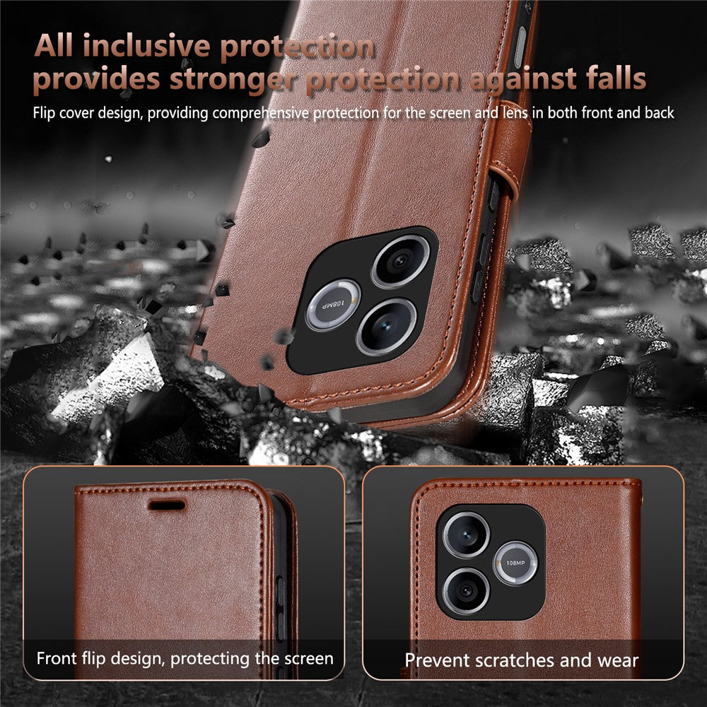 AZNS For Honor 600 Lite 5G Case Anti-Scratch PU Leather Stand Wallet Phone Cover