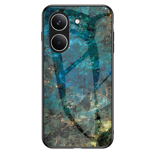 Phone Case For Xiaomi Poco X8 Pro 5G  /  Redmi Turbo 5 5G Marble Pattern Tempered Glass + PC + TPU Protective Phone Cover