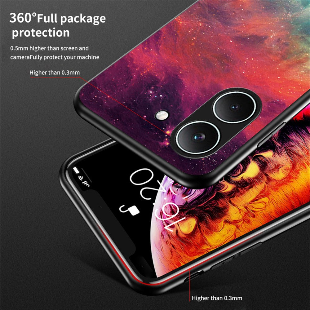 Phone Case For Xiaomi Poco X8 Pro 5G  /  Redmi Turbo 5 5G Starry Sky Pattern Tempered Glass Phone Cover