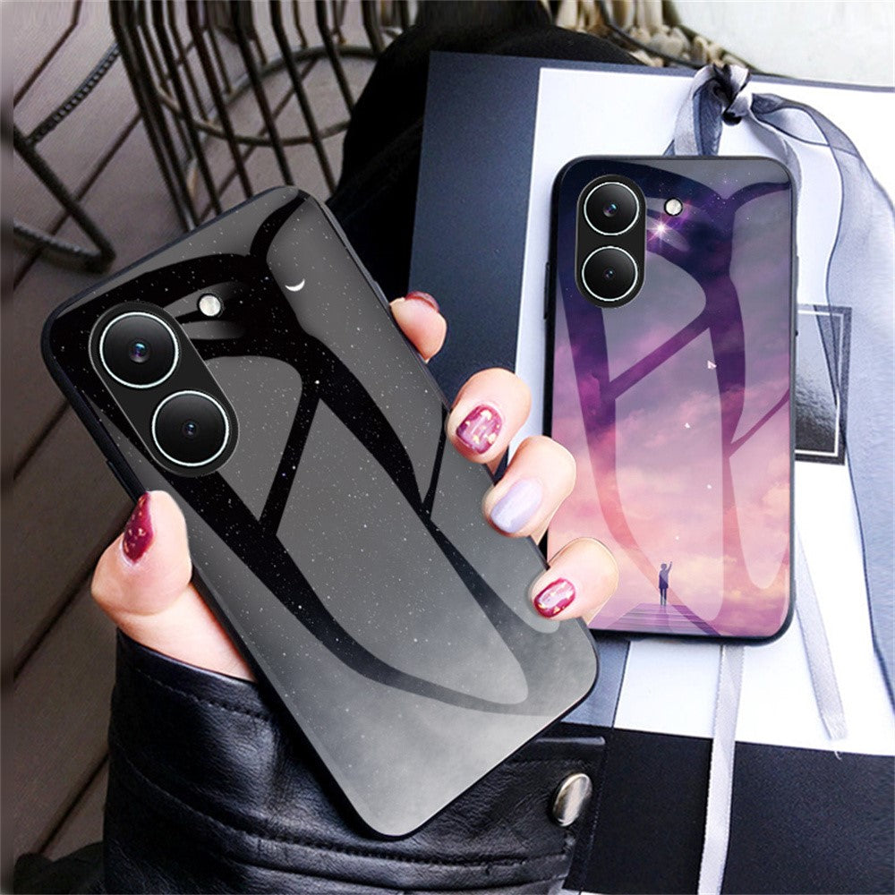 Phone Case For Xiaomi Poco X8 Pro 5G  /  Redmi Turbo 5 5G Starry Sky Pattern Tempered Glass Phone Cover