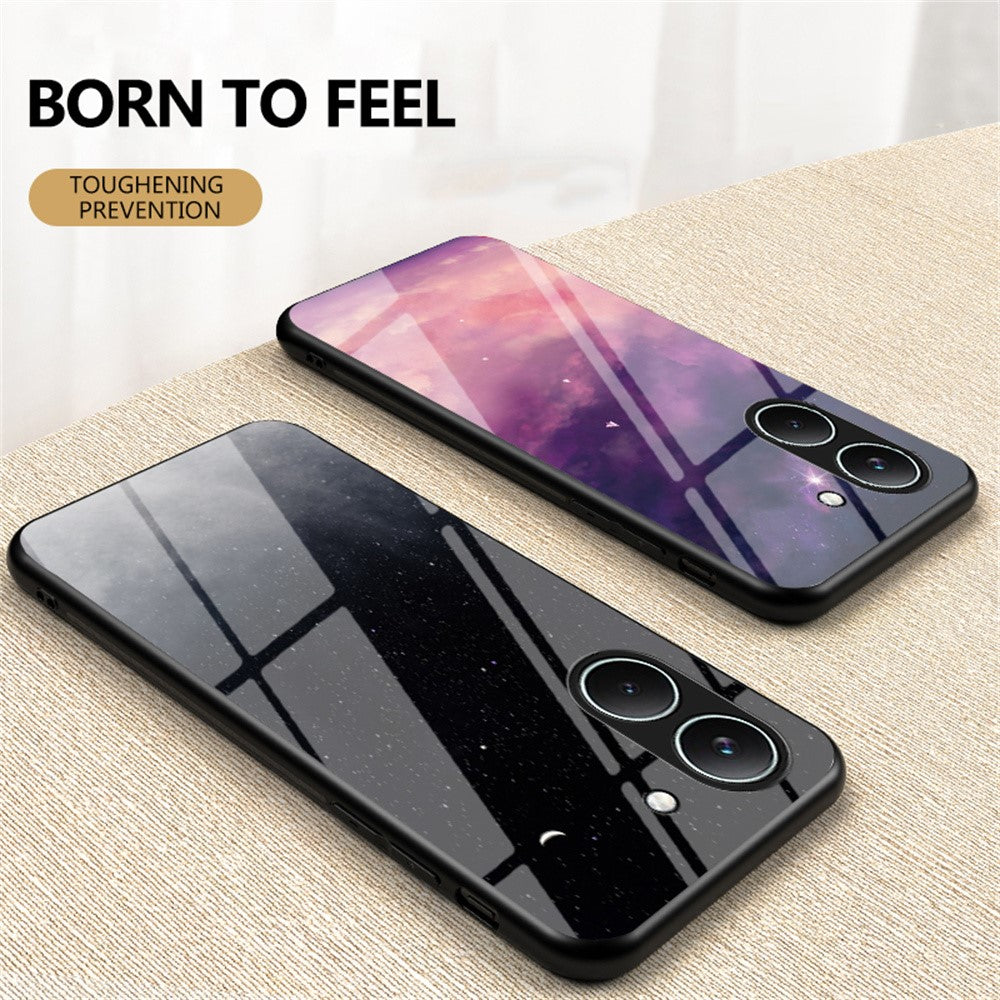 Phone Case For Xiaomi Poco X8 Pro 5G  /  Redmi Turbo 5 5G Starry Sky Pattern Tempered Glass Phone Cover