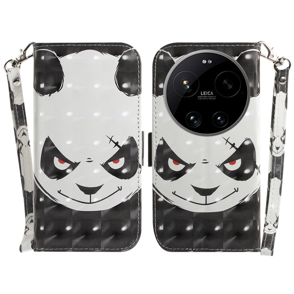 For Xiaomi 17 Ultra 5G Case Pattern Printing Leather Wallet Phone Cover with Wrist Strap