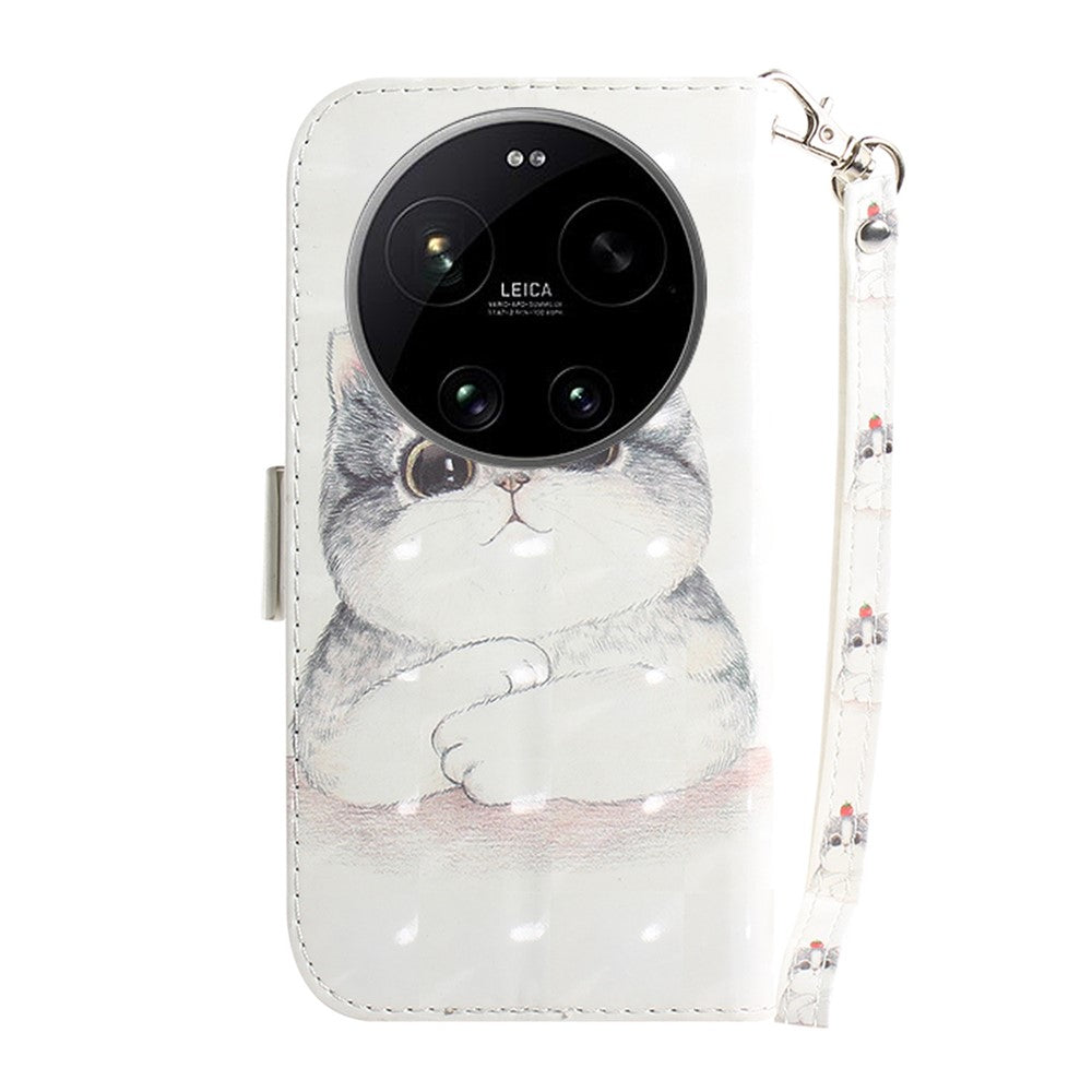 For Xiaomi 17 Ultra 5G Case Pattern Printing Leather Wallet Phone Cover with Wrist Strap