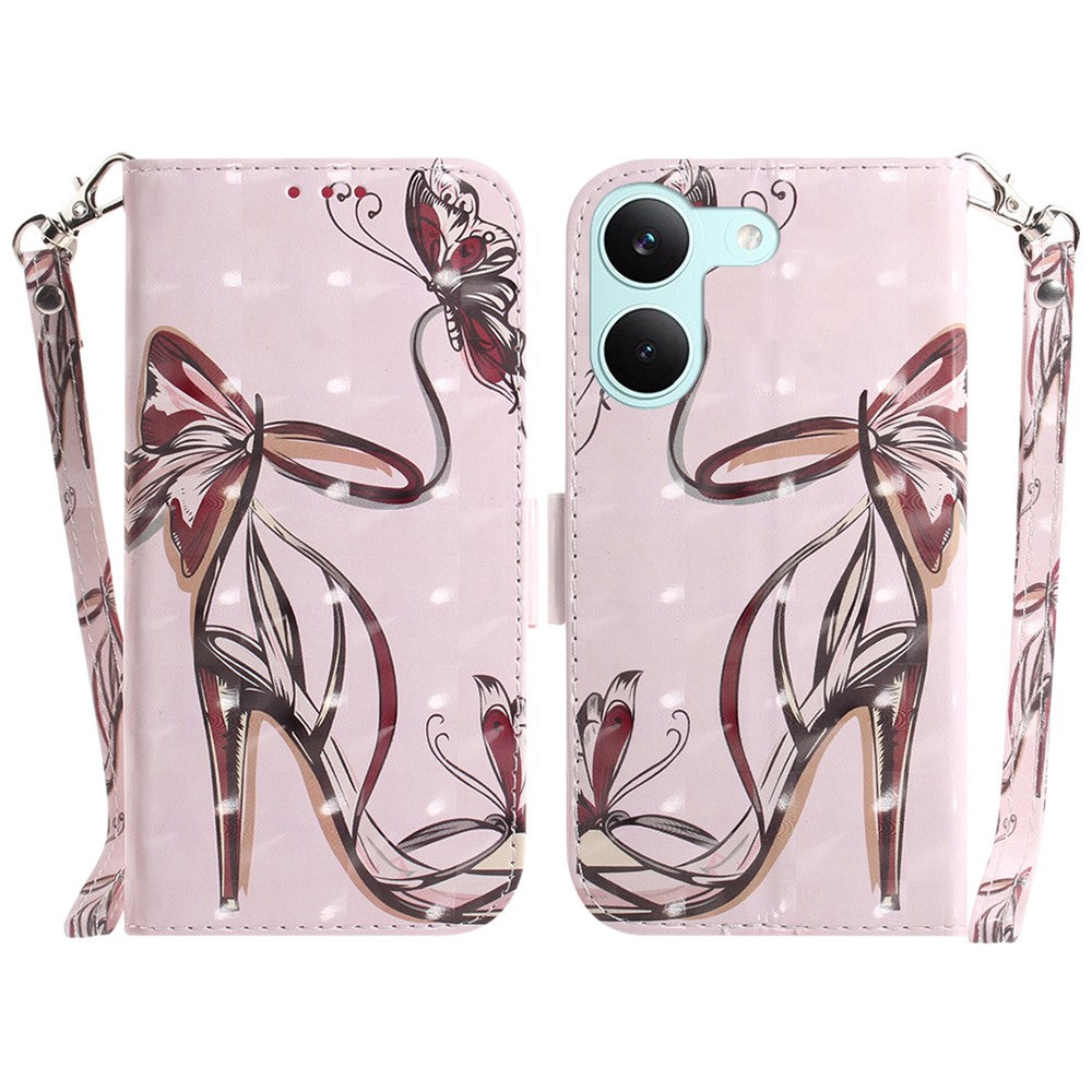 For Xiaomi Poco X8 Pro 5G / Redmi Turbo 5 5G Case Pattern Printing Leather Wallet Phone Cover with Wrist Strap