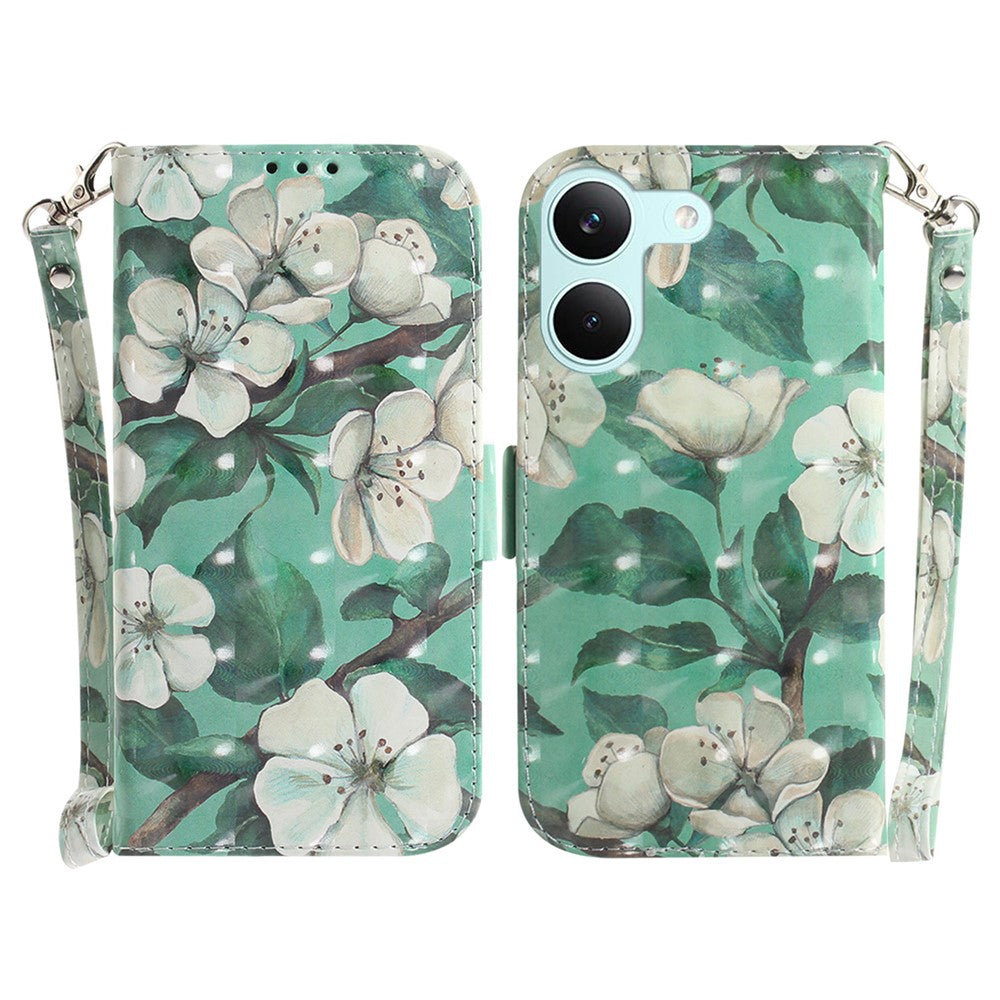 For Xiaomi Poco X8 Pro 5G / Redmi Turbo 5 5G Case Pattern Printing Leather Wallet Phone Cover with Wrist Strap