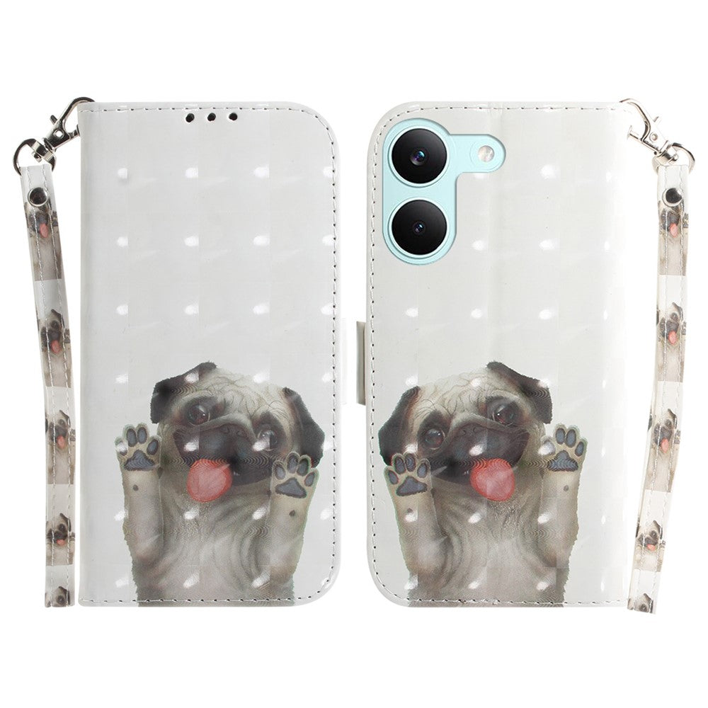 For Xiaomi Poco X8 Pro 5G / Redmi Turbo 5 5G Case Pattern Printing Leather Wallet Phone Cover with Wrist Strap